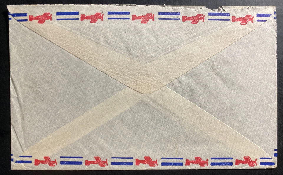 Hamilton Bermuda 1945 correo aéreo cubierta comercial a South Bend en EE. UU. Foto 2 de 2