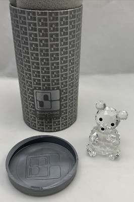 Swarovski Crystal Figurine Silver SC Block Logo Retired 7637 NR