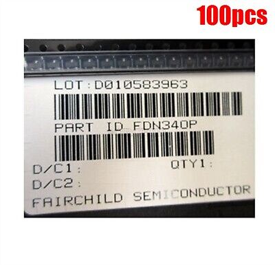 100 morceaux fdn340p MOSFET P-CH 20 V 2 A SSOT 3 BN