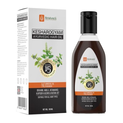 Ayurvedic Hair Oil - 100 ml for Strong Hair with 15 Ayurvedic Herbs Paraben Free