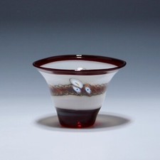 Vor der Lampe geblasene Glasvase Eberhard Zell Geesthacht 1983 - 7,3 cm