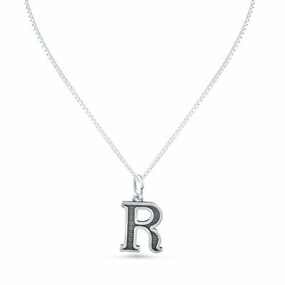 Sterling Silver Initial R Necklace (18 