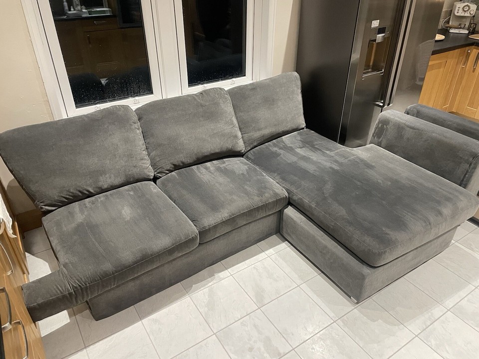 DFS Grey Graphite Freya Corner Sofa 4 Seater Lounger eBay