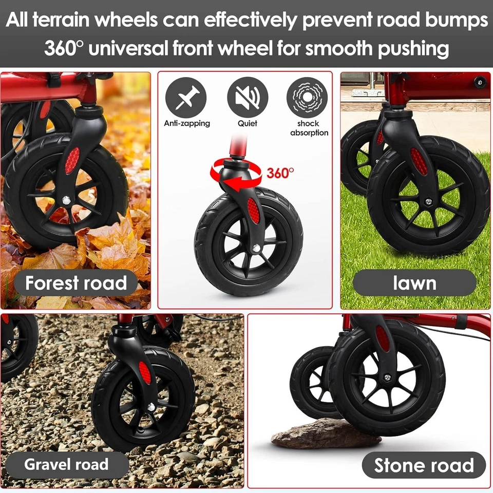 Легкие складные резиновые колеса ходунки на роликах для пожилых людей 300 фунтов - Изображение 3 из 4