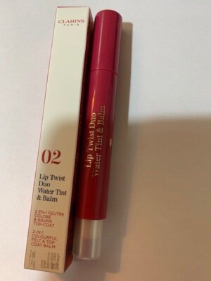 CLARINS LIP TWIST DUO WASSERTÖNUNG & BALSAM LILA ESCAPE 02 AUTHENTISCH