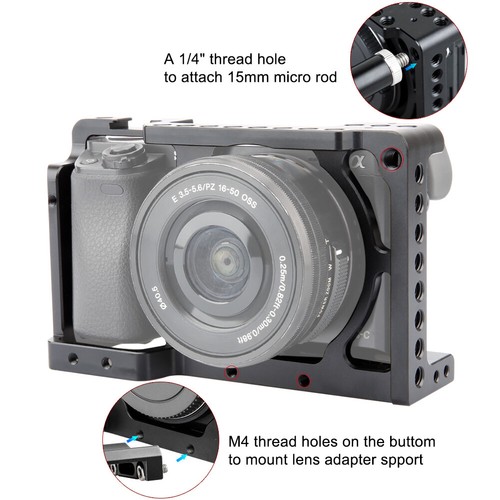 NICEYRIG DSLR Camera Cage For SONY A6000 A6300 ILCE-6000 6300 NEX-7 - Picture 7 of 8