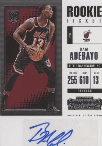2017-18 PANINI NOIR BAM ADEBAYO RPA ROOKIE PATCH AUTOGRAPH RC AUTO