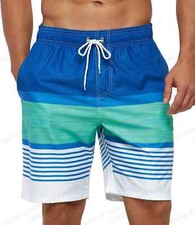 Men's Swimming Shorts Stripe 3d Surfing Board Short Kids Beach Shorts Men Swim T