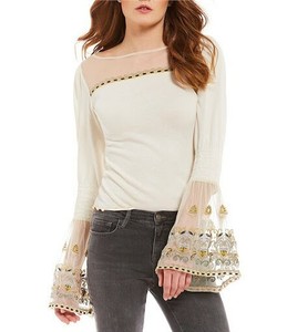 bell sleeve peasant top