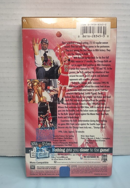 🐮 New Chicago Bulls NBA Championship Series UNSTOP A BULLS Michael Jordan  VHS