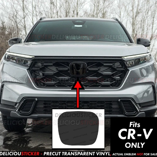 For Honda CR-V 2023-2026 Smoke Front Tint Vinyl on Emblem PreCut Dark Decal crv