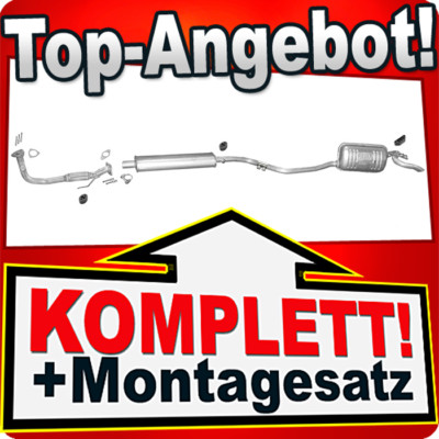 Auspuff für FIAT PUNTO (176) 1.2 60PS Schrägheck Cabrio +Rohr Auspuffanlage
