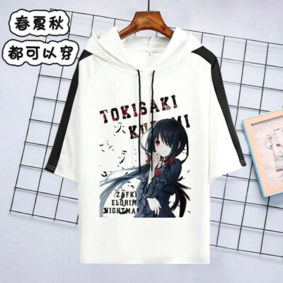 DATE A LIVE Kurumi Tokisaki Anime Kapuzen Kurzarm T-Shirt Hoodie Pulli Cost