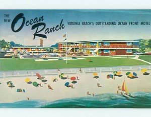 Unused Pre-1980 OLD CARS & OCEAN RANCH MOTEL Virginia ...