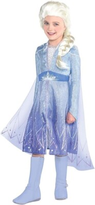 Disney Frozen 2 Elsa Travel Costume Girls L 12-14 Dress w/ Cape NEW #459