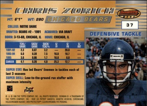 1996 Bowman's Best Football  *COMPLETE YOUR SET*  Pick From List - Picture 72 of 356