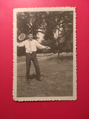 Old photo antique beautiful man elegant playing shuttlecock bussines man play old photo