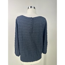 LOFT Wool Blend Long Sleeve Buttoned Back Lightweight Sweater Sz M