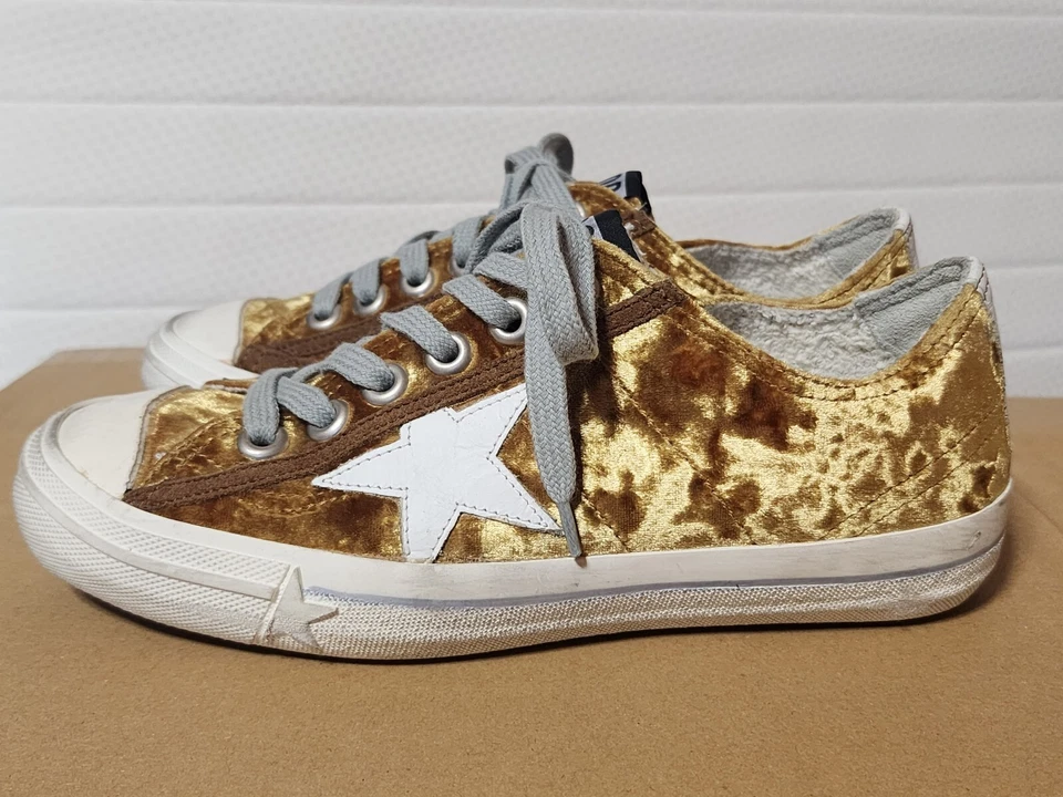Chaussures baskets femme GOLDEN GOOSE GGDB VSTAR2 velours or jaune EU:36 US:6 - Photo 3/4