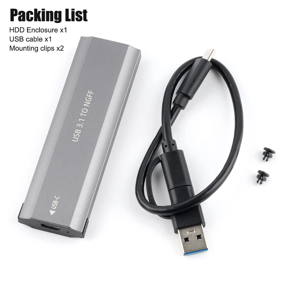 UK M.2 NVMe / SATA SSD Enclosure Caddy USB 3.1 Type C M2 PCIe NGFF Adapter NEW