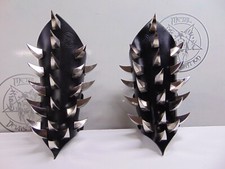 ABSU.. LEATHER CLAW SPIKE GAUNTLET. BLACK METAL MDLG0370