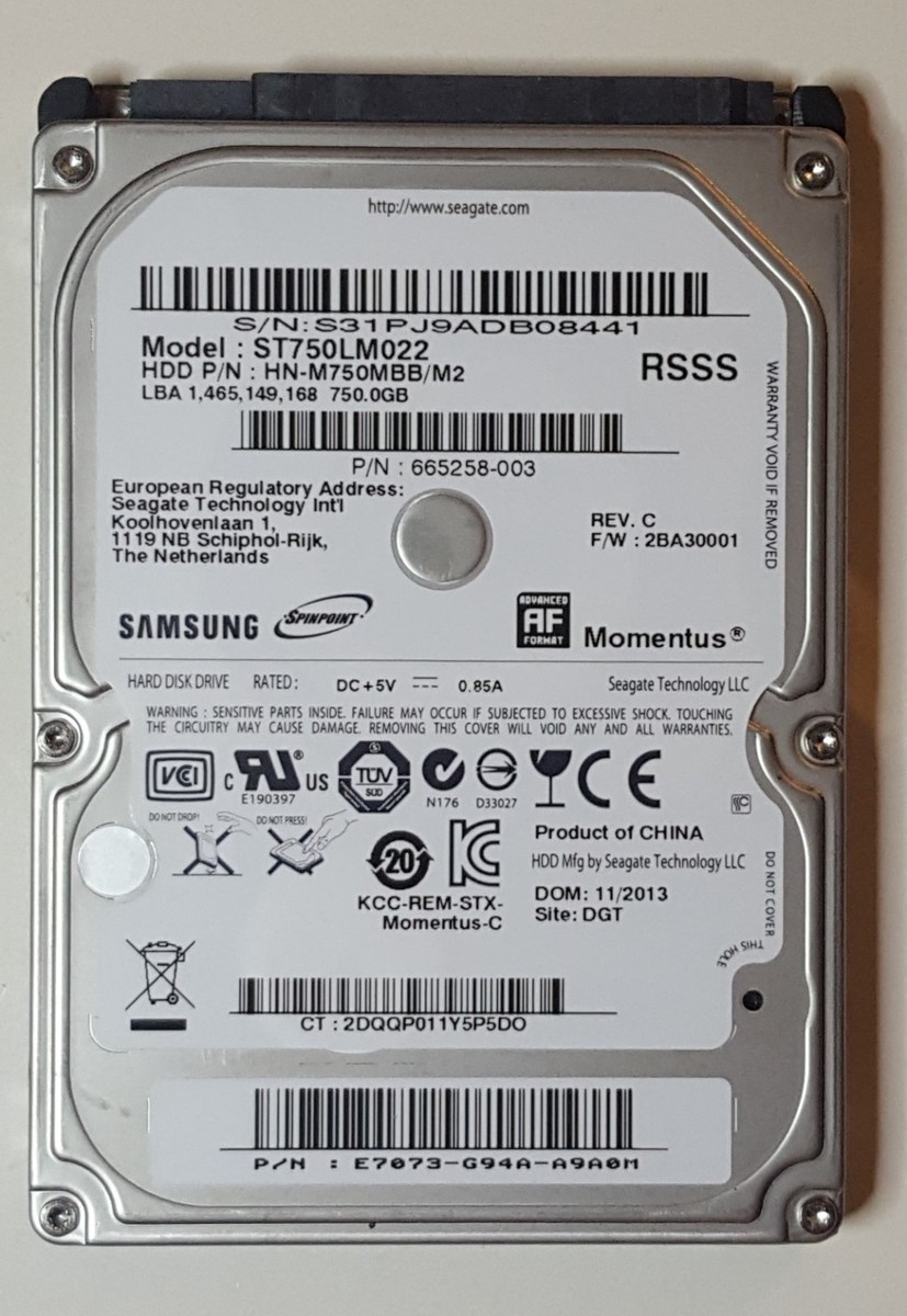 NEW - Original HP Pavilion 17-E037CL 750GB Hard Drive 634250-001