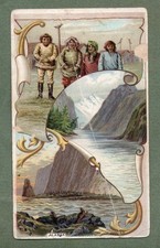 1892 Victorian Trade Card Arbuckle Coffee co. History of USA Alaska #108