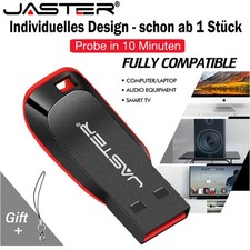 Compact plastic USB stick 32 GB with eyelet, custom design possible