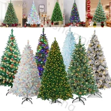 4/5/6/7FT Christmas Tree with LED Lights Xmas Indoor Outdoor Holiday Decor Tree