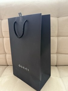 Authentic Gucci Black Paper Shopping Gift Bag With Handles Luxury Designer