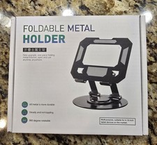 Foldable Metal Tablet Stand 4-16 Inch Adjustable 360 Rotating Holder New