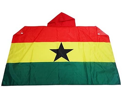 Umhangflagge Ghana 150x90 cm 100% Polyester mit Ärmeln & Kapuze - Body Flag