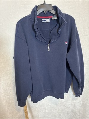 FILA Half Zip Sweatshirt Blue Size X-Large
