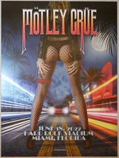 2022 Motley Crue - Miami Lithograph Concert Poster by Derek Hatfield