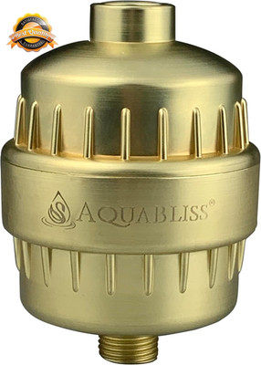 Hard Water Shower Filter Matte Gold Hair Skin Health High Flow 1 Pack