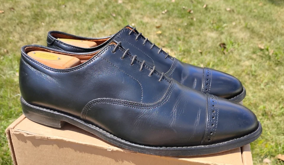Allen Edmonds Fifth Avenue 10.5D Oxfords Negros EE. UU. Suelas de Cuero Usadas en Excelente Condición $425 Foto 2 de 4