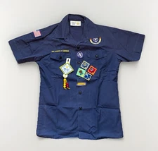 Boy Scouts BSA Blue Cub Scout Youth Sz. Large Short Sleeve Shirt No Patches