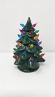 Vintage Mold Ceramic CHRISTMAS TREE 9” Painted Green Lights Up Battery Operated — photo 4