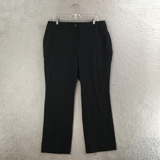 Talbots Dress Pants Womens 16W Heritage Straight Leg High Rise Flat Front Black