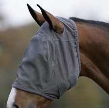 Mark Todd Fine Mesh Fly Mask Without Ears - Grey