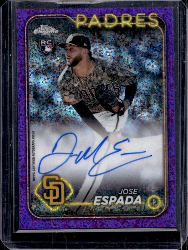 2024 Topps Chrome Jose Espada Rookie Auto RC Purple Speckle Refractor #/299