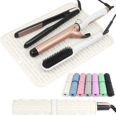 Oversize Silicone Heat Resistant Mat for Hair Tools, Curling Iron Mat, Hot Tools