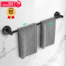 Adjustable Suction Cup Towel Bar for Bathroom 14.6-24", Black-1pc