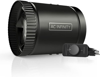 AC Infinity RAXIAL S6, Inline Booster Duct Fan 6  with Speed Controller - Low No
