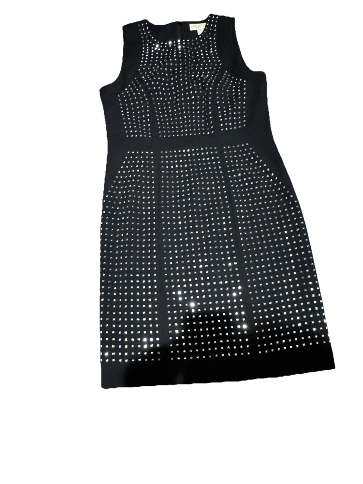 Abito tubino smanicato con borchie nero Michael Kors. Taglia 6. Nuovo con etichetta!