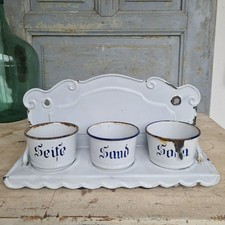 C5188 EMAILLE Waschgarnitur Sand Seife Soda | Email | weiß | Wandhalterung