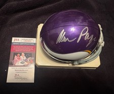 Alan Page SIGNED AUTOGRAPHED Minnesota Vikings Mini Helmet HOF JSA COA Purple