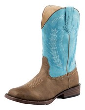 Roper Western Boots Girls Billy Square Toe Blue 09-018-1900-2924 BU