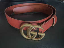 Gucci Brown GG Buckle Belt Size 90cm Fits 30-32 Waist