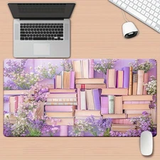 40*90cm1pc XXL Non-Slip Rubber Base Gaming & Office Mouse Pad - Stack of Pink Bo